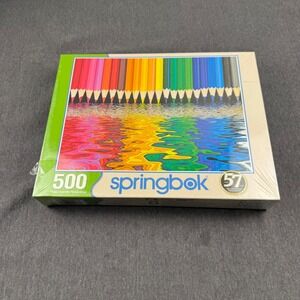 Springbok Puzzles 500 Piece Colored Pencils Rainbow Water Reflection  New Sealed